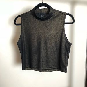 Black and Gold Shimmer Crop